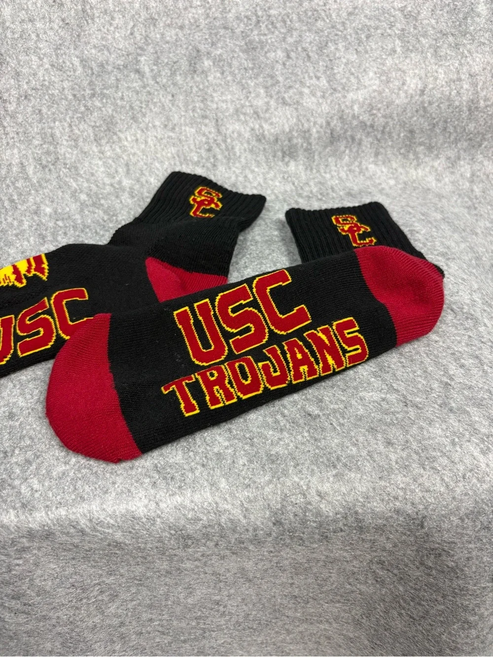 USC Trojans Black Red Gold Crew Socks Adult Unisex NCAA